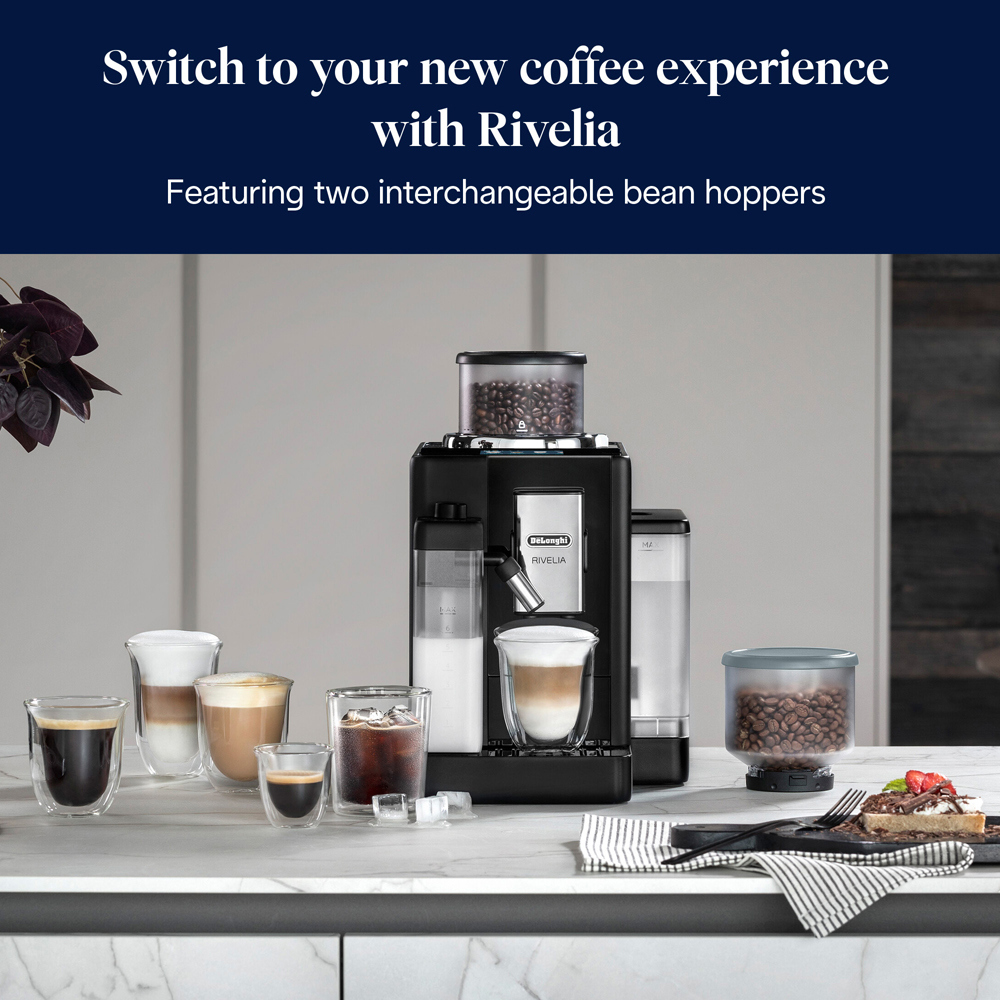 Delonghi Rivelia Black Automatic Coffee Machine